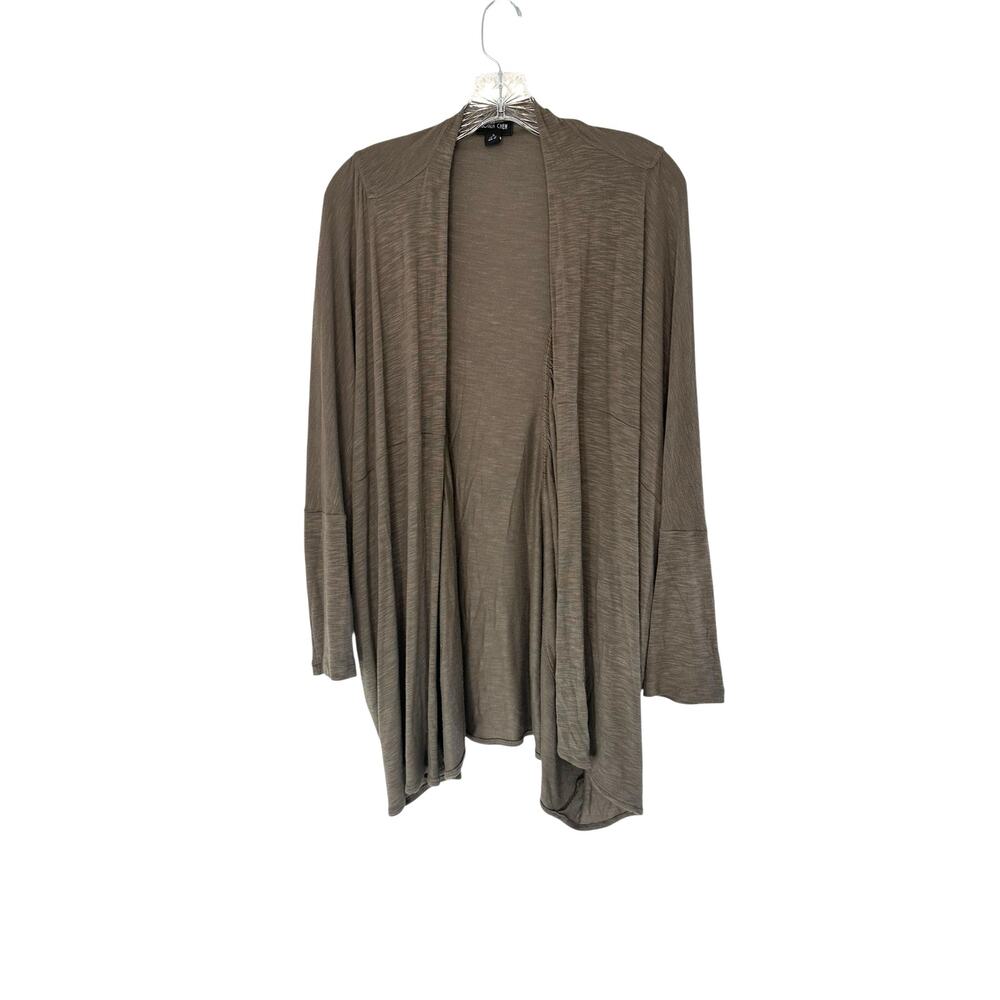 Ronen Chen Cardigan Gray Basic Neutral Open Front Relaxed‎ Lagenlook Size 10